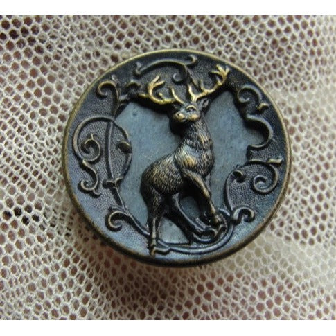 Victorian Antique Metal on sale Picture Button