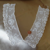 BEAUTIFUL Antique French Netted Lace Collar,Intricate Lace Rose and Flower Pattern, Embroidery,Downton Abbey Great Gatsby Flapper Bridal Lace,Collectible Lace