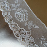 BEAUTIFUL Antique French Netted Lace Collar,Intricate Lace Rose and Flower Pattern, Embroidery,Downton Abbey Great Gatsby Flapper Bridal Lace,Collectible Lace