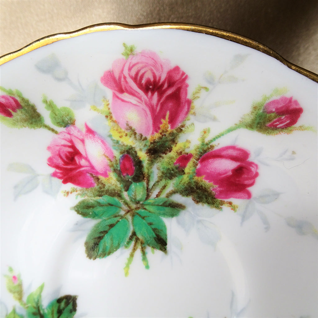 GORGEOUS Vintage English Teacup and Saucer,Hammersley Bone China, Grandmother's Rose Teacup and Saucer,Collectible Cups and Saucers