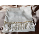 ART DECO 1920s Mens Fringed Scarf, Gentlemens Theatre Opera Evening Scarf, Cream Color Scarf, Gift For Him, Collectible Scarves
