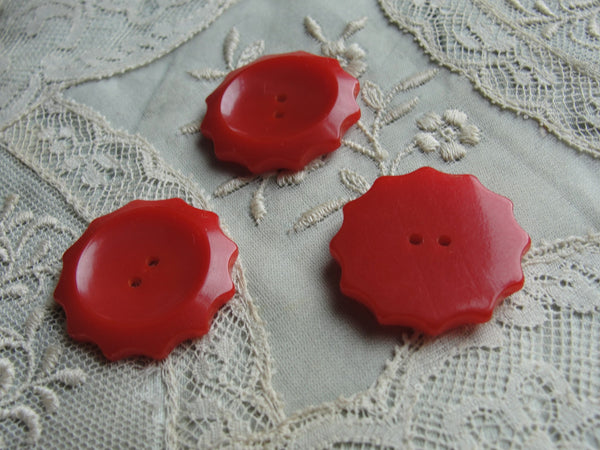 Huge Lot! Vintage 70+Red Buttons for Sewing, Crafts 1930s to 1950s