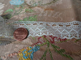 GORGEOUS Antique French Lace,Cotton Trim,Intricate Pattern 46 inches,Dolls,Christening Gowns,Bridal Heirloom Sewing,Collectible Lace