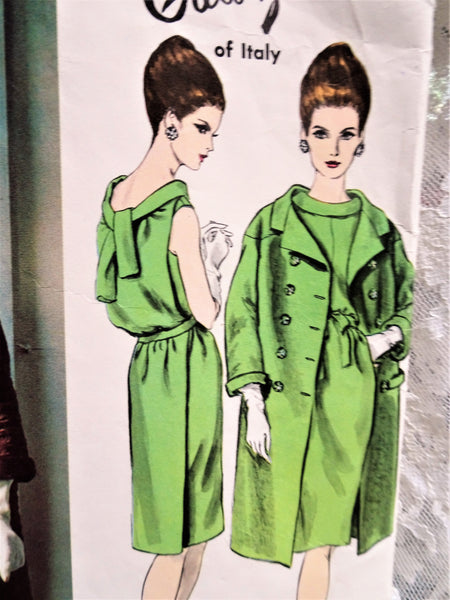 60s GLAM Galitzine of Italy Evening Dress and Coat Pattern VOGUE