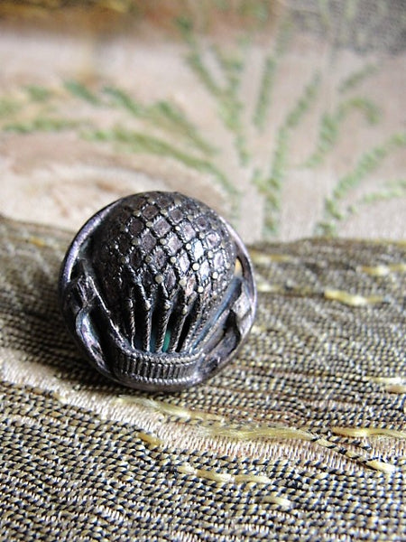 Antique Button,French CUT STEEL Victorian Fancy Button,High