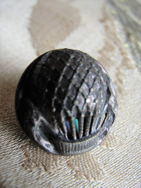 Antique Button,French CUT STEEL Victorian Fancy Button,High