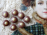 Beautiful 1900s Antique BUTTONS Set of 15 Tiny Two Tone CELLULOID Buttons Doll Size Perfect French Bebe Tiny Buttons Collectible Buttons