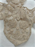 GORGEOUS 20s Antique French Netted Lace Cotton Appliques Circular Flounce Art Deco Roses Flowers Flapper Era Downton Abbey