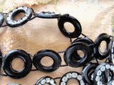 RARE Art Deco Flapper Trim,Black Celluloid n Rhinestones Trim,Paste Diamante Stones,Flapper Headband,Dolls,Vintage Embellishment Beaded Trim