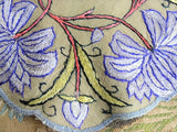 GORGEOUS Art Nouveau Hand Embroidered Doily Centerpiece EXCEPTIONAL HandWork,French Chateau,Fit To Be Framed,Collectible Antique Textiles