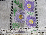 ANTIQUE Linen Runner Dresser Buffet Scarf Table Centerpiece Hand Embroidery Work Natural Linen Perfect For Mission Oak Furniture Farmhouse