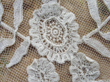 BEAUTIFUL Antique PRINCESS Lace Applique, Victorian, Edwardian, Antique Applique,Creamy white Lace,Netted Lace Wedding Gown,Collectible Lace
