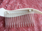 BEAUTIFUL 1950s Hair Comb Lovely AB Rhinestones on Pearl White, Evening Hair Comb, Bridal Wedding Hair Decoration,Decorative Hair Accessory