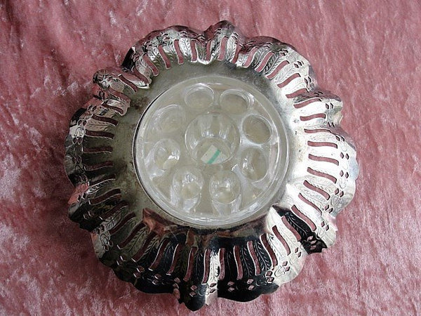 Vintage Ornate Filigree Bowl Silver Gift Silver Plate Decorative Accent store Cutout