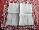 LOVELY Vintage Hankie, Handkerchief ,Dainty Knotted Lace,Linen hanky,Lace Trim Hankie,Something Old,Bridal Wedding Hankies,Collectible Hanky