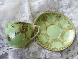 VINTAGE Queen Anne English Bone China DEMITASSE Cup and Saucer,Lavish Chintz Gold,Cappuccino,Espresso Coffee Cup and Saucer,Collectible