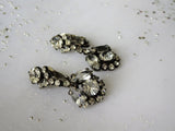 LOVELY Art Deco Crystal and Rhinestones Drop Earrings,Flapper Gatsby Era Jewelry, Sparkling Cut Stones, Collectible Vintage Jewelry