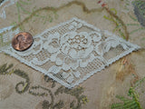 ANTIQUE French Lace Applique,Victorian,Edwardian,Antique Valenciennes,Blonde Lace,Netted Mixed Lace,For Dolls,Wedding Gowns,Collectible Lace