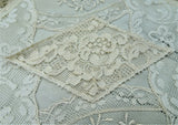 ANTIQUE French Lace Applique,Victorian,Edwardian,Antique Valenciennes,Blonde Lace,Netted Mixed Lace,For Dolls,Wedding Gowns,Collectible Lace
