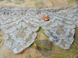 BEAUTIFUL Antique FRENCH Fine Lace Trim Flounce,Intricate Pattern  For Bridal Dress,Dolls,Flapper Dress,Heirloom Sewing Antique Textiles