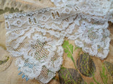 BEAUTIFUL Antique FRENCH Fine Lace Trim Flounce,Intricate Pattern  For Bridal Dress,Dolls,Flapper Dress,Heirloom Sewing Antique Textiles