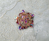 GORGEOUS Brooch,Large Glittering PINK AB Rhinestone Brooch,Prong Set,Brilliant Rhinestones,Dazzling Swarovski Crystal,Collectible Jewelry