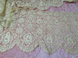 BEAUTIFUL Antique FRENCH Fine Lace Trim Flounce,Intricate Pattern  For Bridal Dress,Dolls,Flapper Dress,Heirloom Sewing Antique Textiles