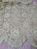 BEAUTIFUL Antique FRENCH Fine Lace Trim Flounce,Intricate Pattern  For Bridal Dress,Dolls,Flapper Dress,Heirloom Sewing Antique Textiles