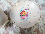 LOVELY Vintage Teacup and Saucer,EB Foley English Bone China,Hand Painted Art Deco Pink Cup and Saucer,Collectible Vintage Teacups