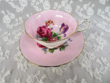 BEAUTIFUL PARAGON Teacup and Saucer,English Bone China Cup and Saucer,PINK Floral Cabinet Teacup ,Double Warrant,Collectible Vintage Teacups