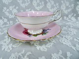 BEAUTIFUL PARAGON Teacup and Saucer,English Bone China Cup and Saucer,PINK Floral Cabinet Teacup ,Double Warrant,Collectible Vintage Teacups