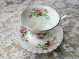 LOVELY Vintage Teacup and Saucer,Royal Albert English Bone China,MOSS ROSE Vintage Cup and Saucer,Collectible Vintage Teacups and Saucers
