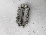ANTIQUE Georgian Slide Buckle, Cut Glass Paste, Brilliant Glass Stone, Open Back, Wear As Choker Slide, Doll Buckle, Collectible Jewelry