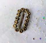 ANTIQUE Georgian Slide Buckle, Cut Glass Paste, Brilliant Glass Stone, Open Back, Wear As Choker Slide, Doll Buckle, Collectible Jewelry