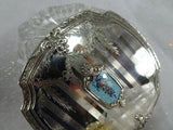 GORGEOUS Antique Dresser Jar,Sterling Silver,Enamel Top,Cut Glass,Vanity Dresser Cosmetic Jar,Beyond FABULOUS Decorative Boudoir Collectible