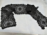 LOVELY Antique Black French Lace, Wide and Long Lace, 1890s Lace, Intricate Embroidery on Netted Lace,Black Roses, Collectible Vintage Lace