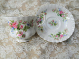 LOVELY Vintage Teacup and Saucer,Royal Albert English Bone China,MOSS ROSE Vintage Cup and Saucer,Collectible Vintage Teacups and Saucers