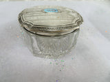 GORGEOUS Antique Dresser Jar,Sterling Silver,Enamel Top,Cut Glass,Vanity Dresser Cosmetic Jar,Beyond FABULOUS Decorative Boudoir Collectible