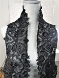 LOVELY Antique Black French Lace, Wide and Long Lace, 1890s Lace, Intricate Embroidery on Netted Lace,Black Roses, Collectible Vintage Lace