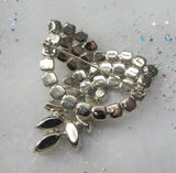 HUGE Beautiful Vintage Brooch,Sparkling Ice White Rhinestones,Prong Set,Brilliant Rhinestones,Swarovski Crystal, MCM,COLLECTIBLE Jewelry