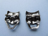 ART DECO Silver Theatre Mask Pins,Comedy Tragedy Mask brooches,Drama Mask Pins,Tragedy Comedy Pins,Collectible Vintage Jewelry