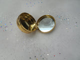 ROMANTIC 1920s Powder Compact,Cherubs and Flower Basket, Gold Tone Embossed Metal Box, Vanity Items, Collectible Powder Compacts