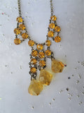 1920s GLITTERING Czech Crystal Necklace,Sparkling Faceted Yellow Glass,Art Deco Necklace,Vintage Bridal Necklace,Collectible Vintage Jewelry