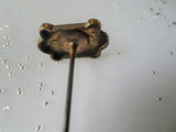 LOVELY Victorian Edwardian Hatpin, Gold Top Long Hat Pin, Engraved Monogram CMH,Collectible Antique Hatpins,Vanity Display