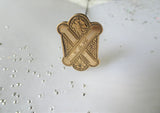 LOVELY Victorian Edwardian Hatpin, Gold Top Long Hat Pin, Engraved Monogram CMH,Collectible Antique Hatpins,Vanity Display