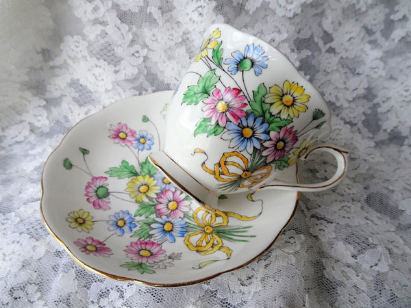 ENGLISH Bone China Teacup and Saucer, Royal Albert, Flower of The Mont – A  Vintage shop