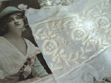 BEAUTIFUL Antique Embroidered Trim, Flounce,Floral Pattern For Bridal Dress,Dolls,Flapper Dress,Heirloom Sewing,Collectible Antique Textiles