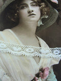 Antique 20s FRENCH DOLL Lace Trim Delicate Pattern Hearts Flapper Era Great for Boudoir Lamp Shades, Wedding Bridal Clothing