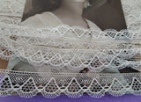 GORGEOUS Antique French Lace,Cotton Trim,Intricate Pattern 36 inches,Dolls,Christening Gowns,Bridal Heirloom Sewing,Collectible Lace