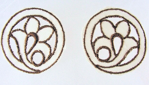Lovely 1920s ART DECO Embroidered Pair Cutwork Floral Appliques Great For Hats Bags Flapper Head Bands Dresses Downton Abbey Era